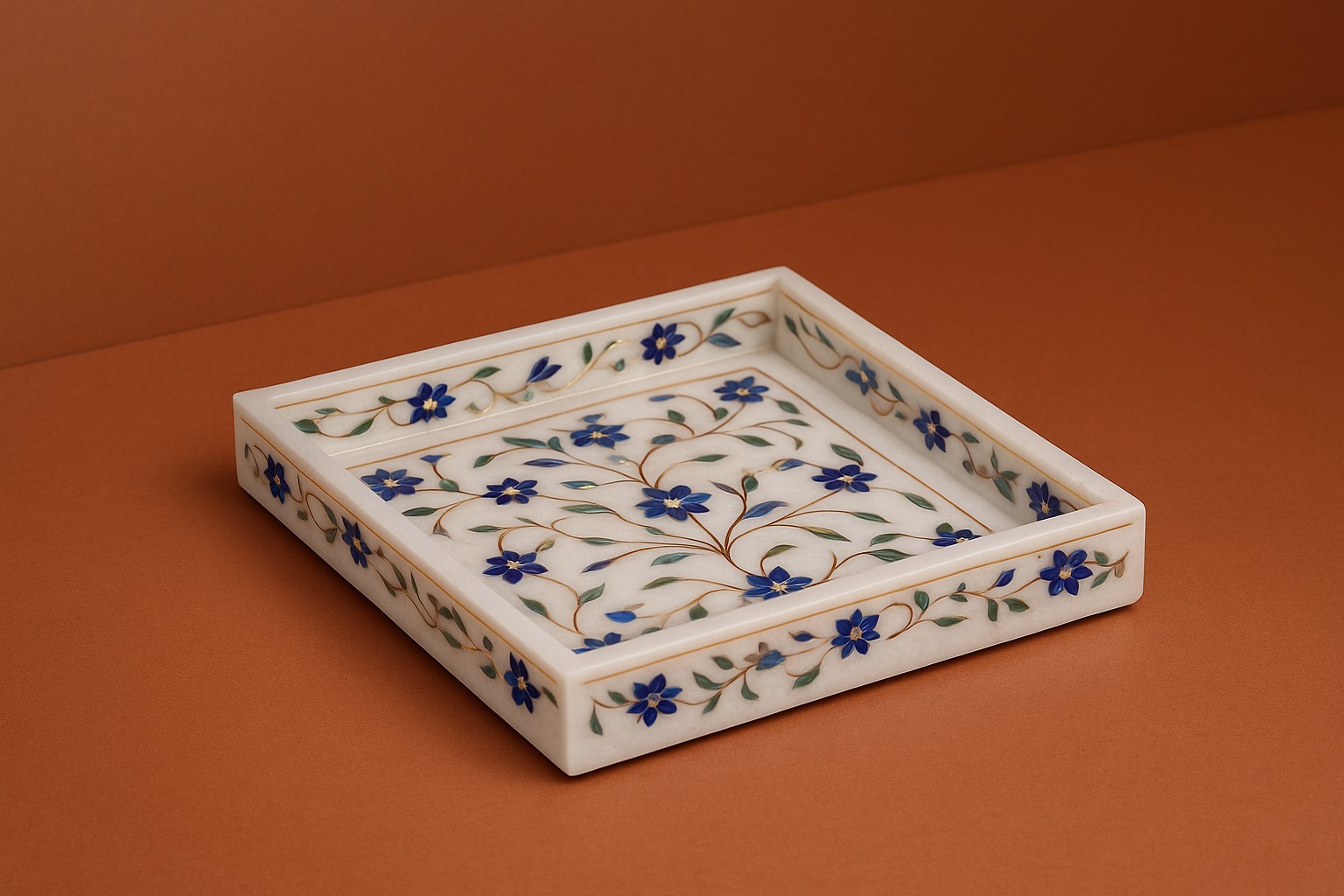 Square Trays with Inlay Work